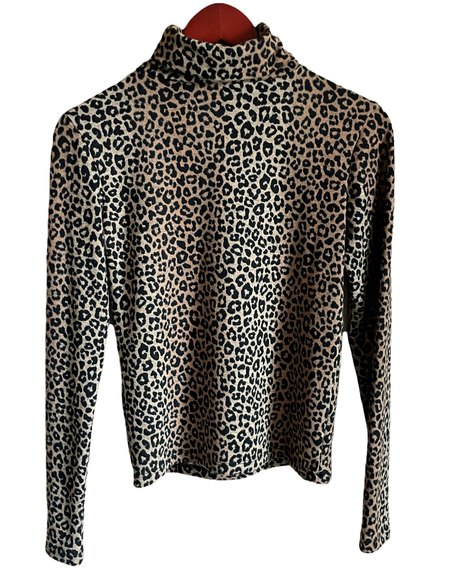Zara Womens Turtleneck Long Sleeve Animal Print Pullover Top SZ S - Picture 2 of 8